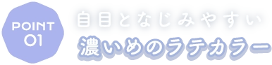 Point1 自目となじみやすい　濃いめのラテカラー