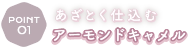 Point1 あざとく仕込むアーモンドキャメル