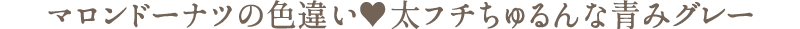 マロンドーナツの色違い　太フチちゅるんな青みグレー