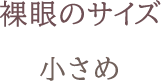 裸眼のサイズ 小さめ