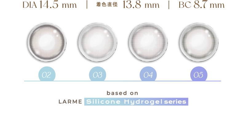 DIA 14.5 mm　着色直径　14.6 mm　BC 8.7 mm