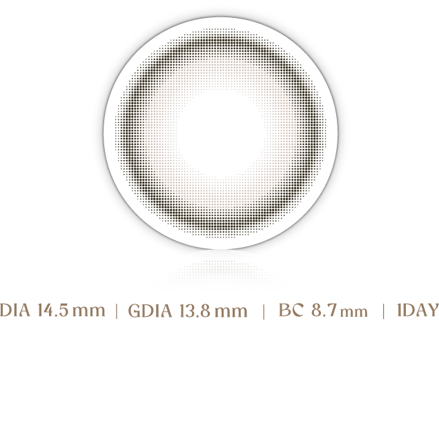DIA 14.5mm、G.DIA 13.8mm、BC 8.6mm、1DAYタイプ